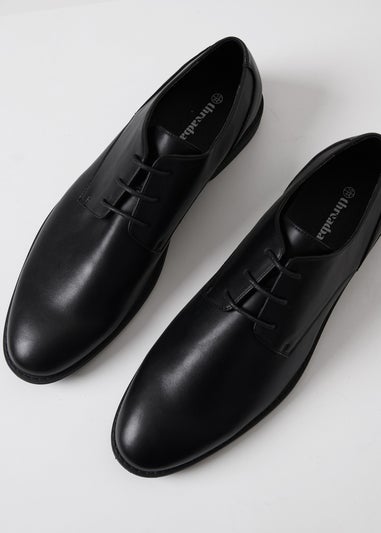 Threadbare Black Lace Up Derby Shoes