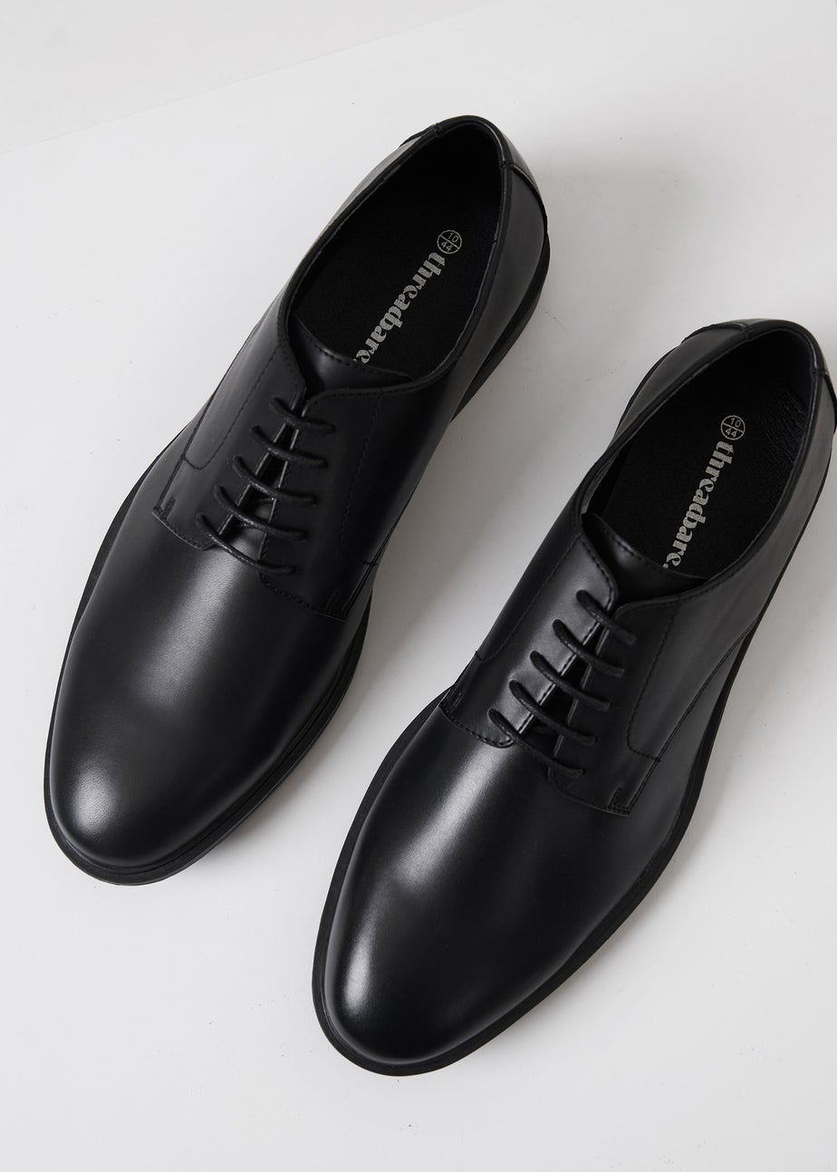 Threadbare Black Lace Up Smart Shoes
