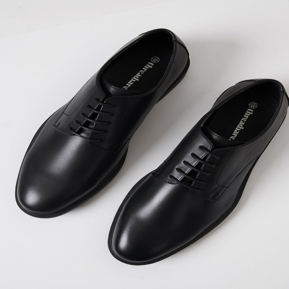 Threadbare Black Lace Up Smart Shoes