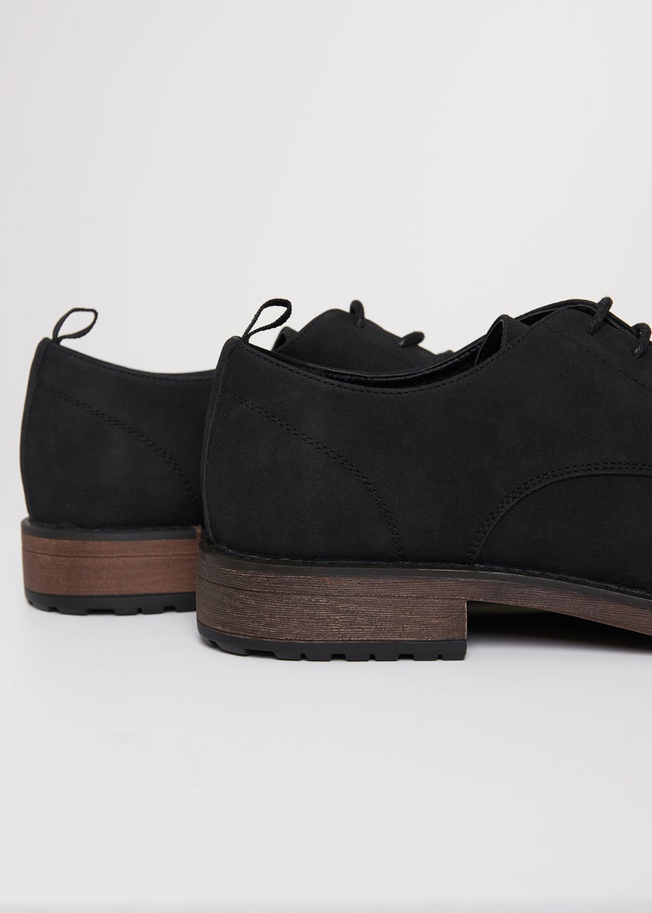 Threadbare Black Faux Suede Derby Shoes