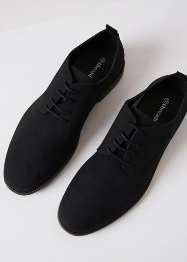 Threadbare Black Faux Suede Derby Shoes