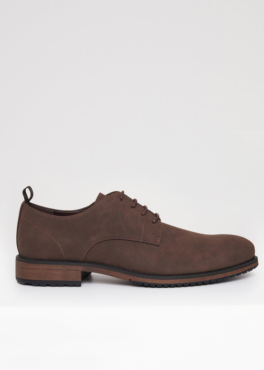 Threadbare Brown Faux Suede Derby Shoes