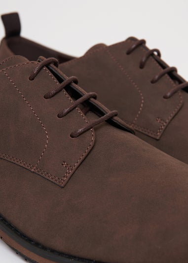 Threadbare Brown Faux Suede Derby Shoes