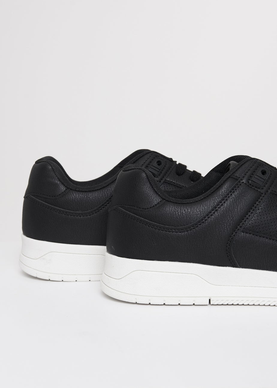 Threadbare Black Lace Up Court Trainers