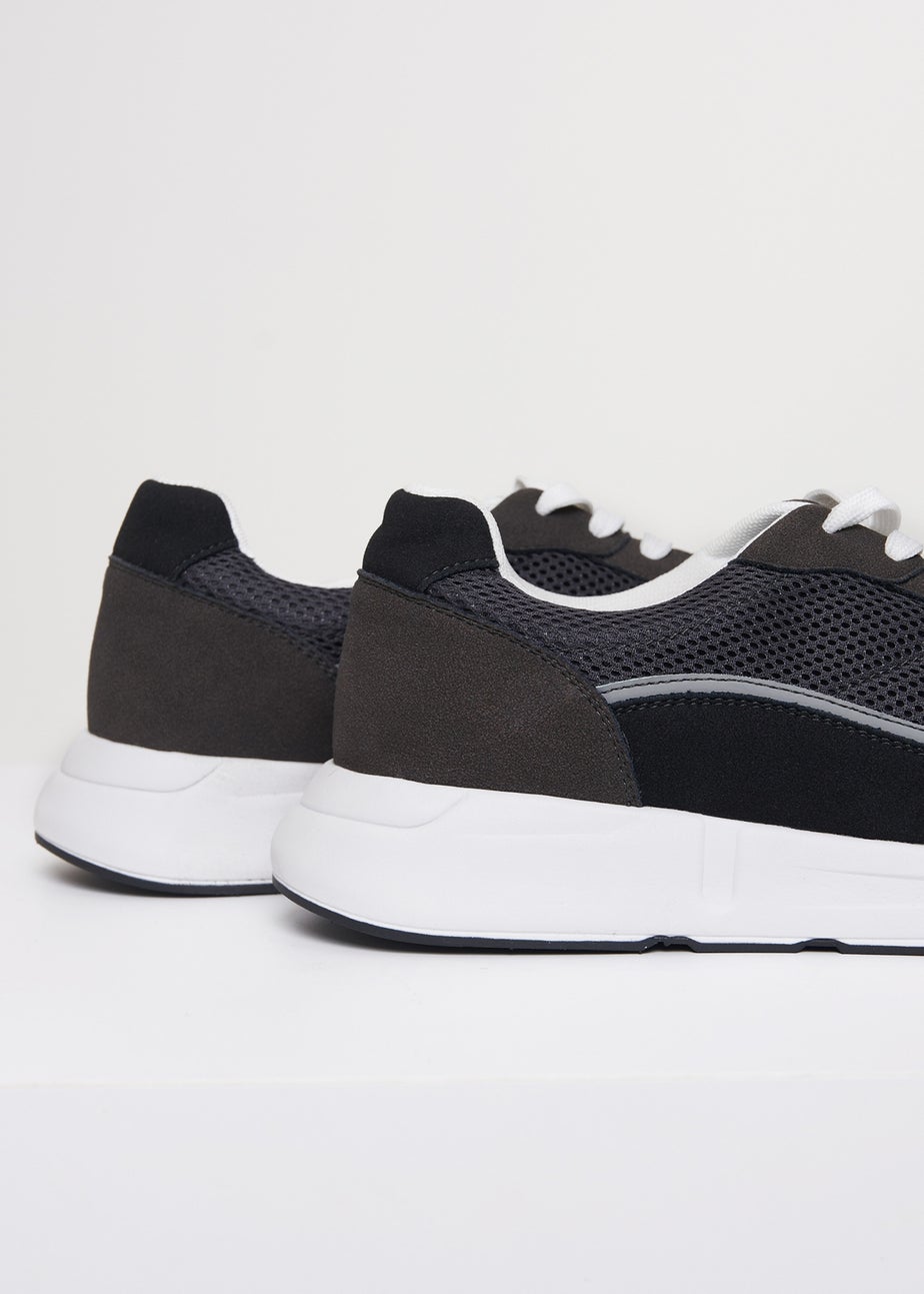 Threadbare Grey Retro Lace Up Trainers