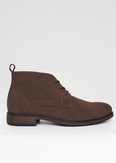 Threadbare Brown Faux Suede Chukka Boots