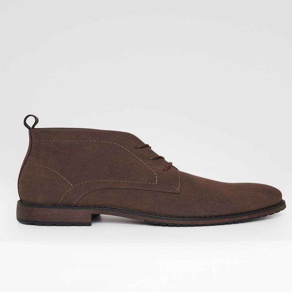Threadbare Brown Faux Suede Chukka Boots