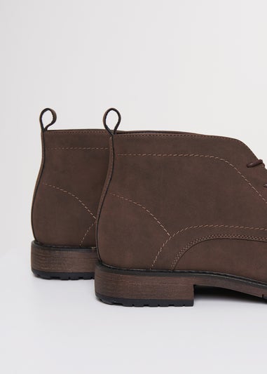 Threadbare Brown Faux Suede Chukka Boots