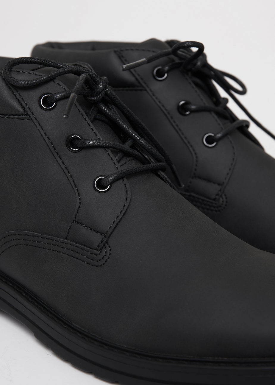 Threadbare Black Lace Up Casual Boots