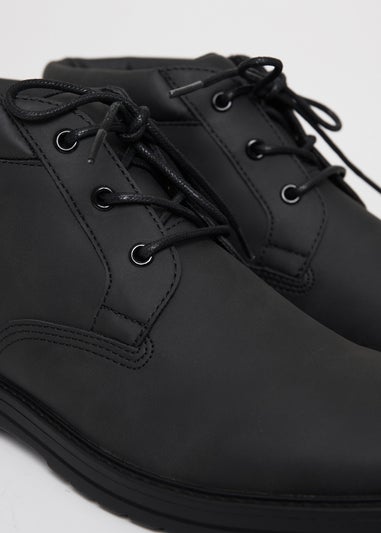 Threadbare Black Lace Up Casual Boots