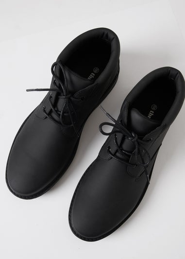 Threadbare Black Lace Up Casual Boots