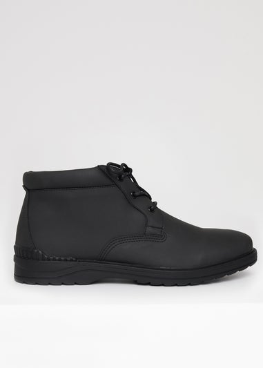 Threadbare Black Lace Up Casual Boots