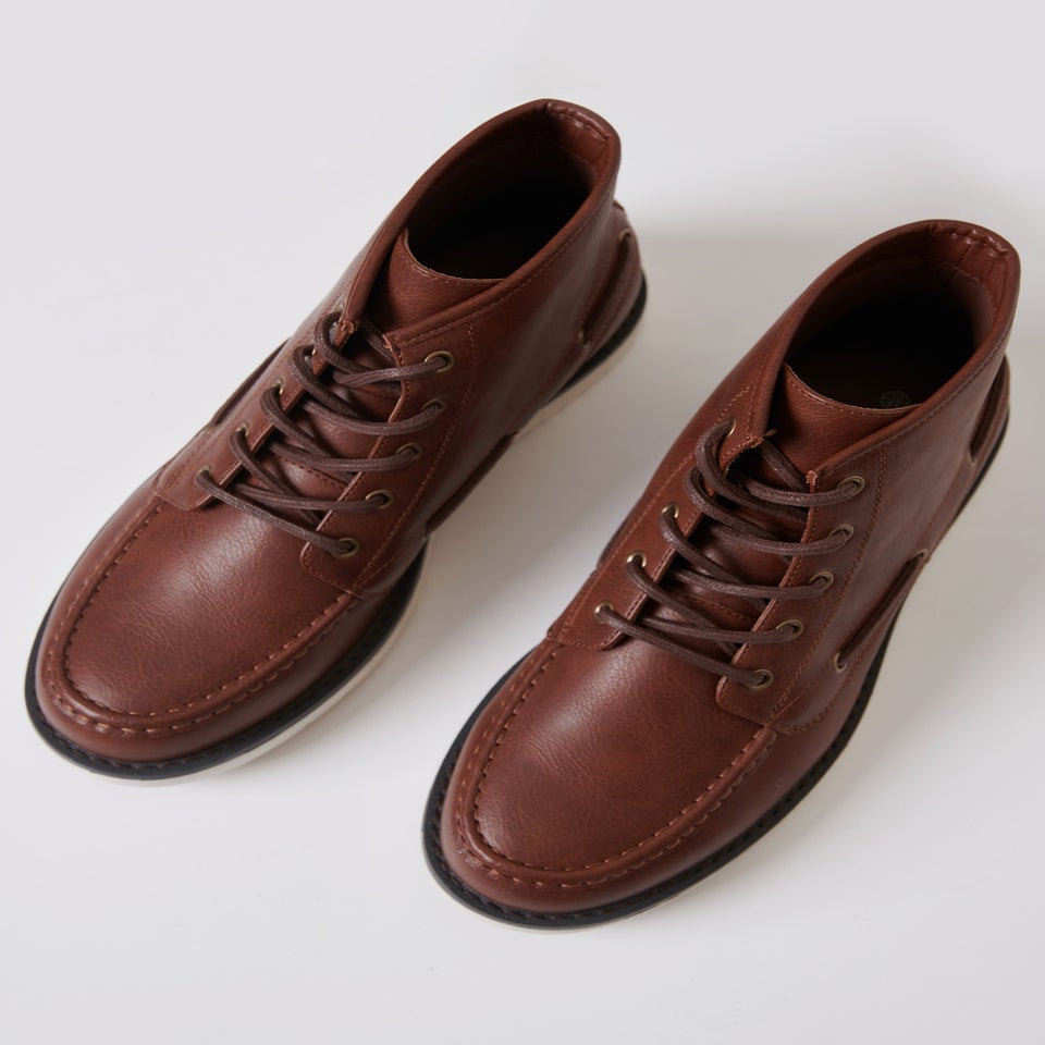 Threadbare Brown Faux Suede Moccasin Boots