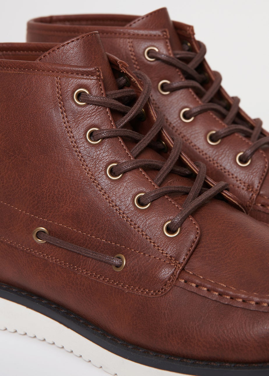 Threadbare Brown Faux Suede Moccasin Boots