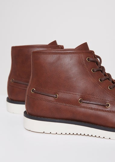 Threadbare Brown Faux Suede Moccasin Boots