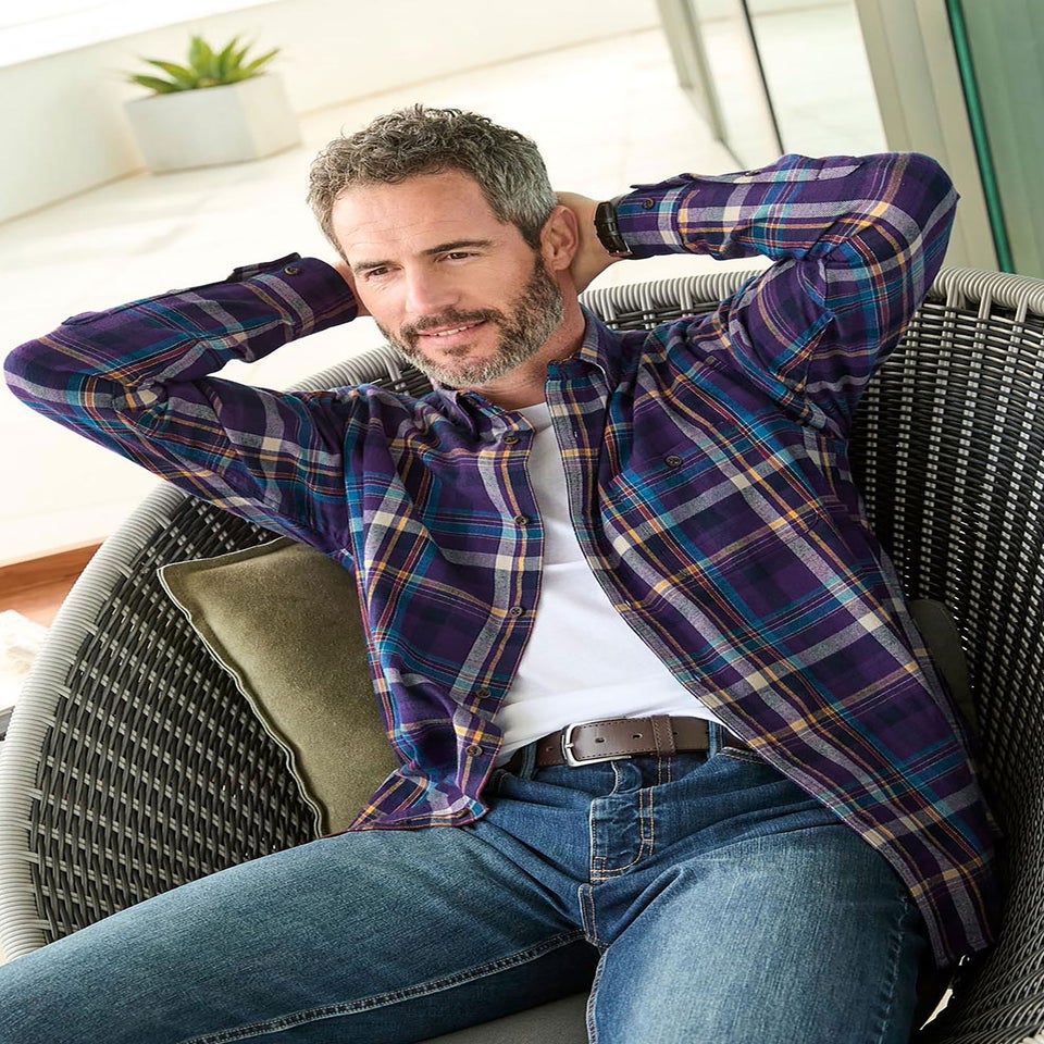 Cotton Traders Blackberry Flannel Check Shirt