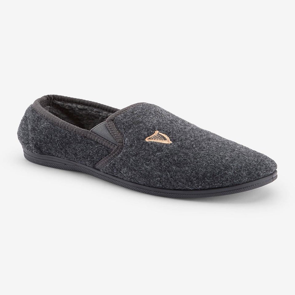 Cotton Traders Charcoal Marl Guinness Slippers