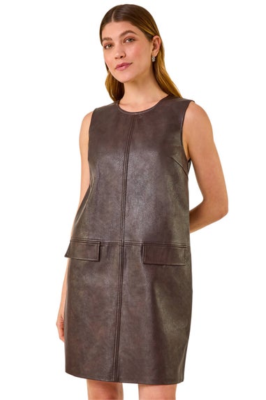 Roman Chocolate A-Line Pocket Detail Dress