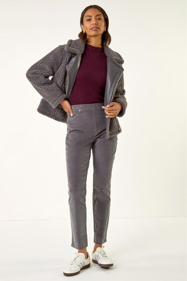 Roman Grey Corduroy Stretch Denim Trousers