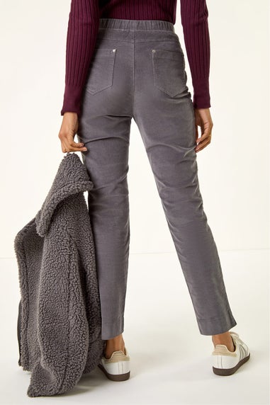 Roman Grey Corduroy Stretch Denim Trousers