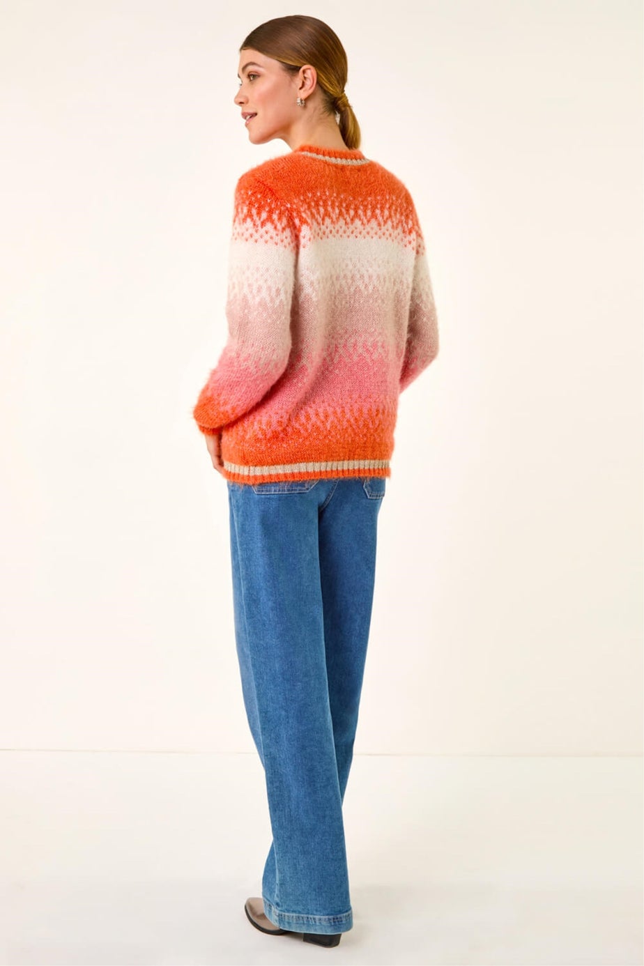 Roman Orange Ombre Tinsel Knit Jumper