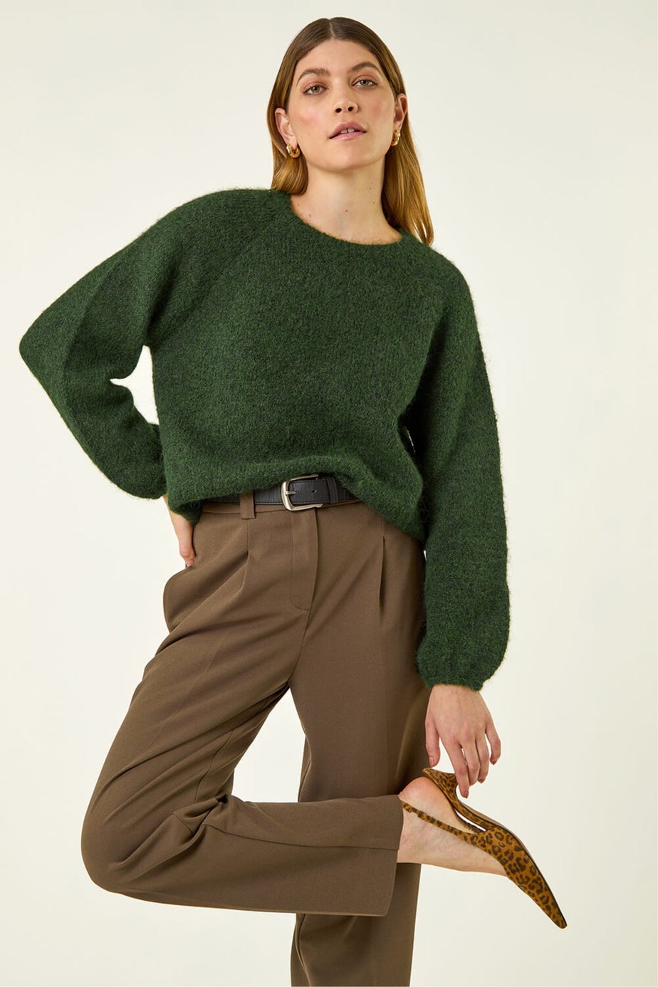 Roman Coffee Barrel Tapered Leg Trousers