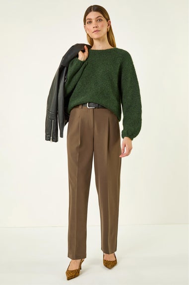 Roman Coffee Barrel Tapered Leg Trousers