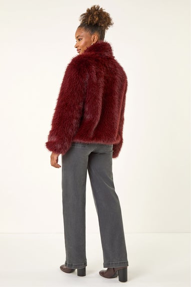 Roman Burgundy Faux Fur Relaxed Bomber