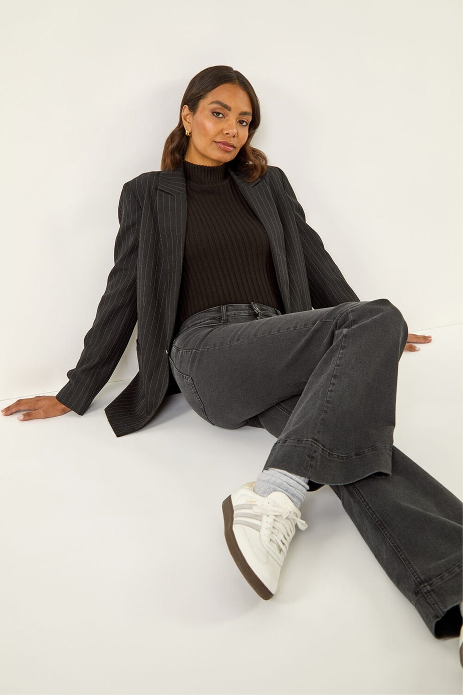 Roman Charcoal Pocket Stretch Flare Jeans