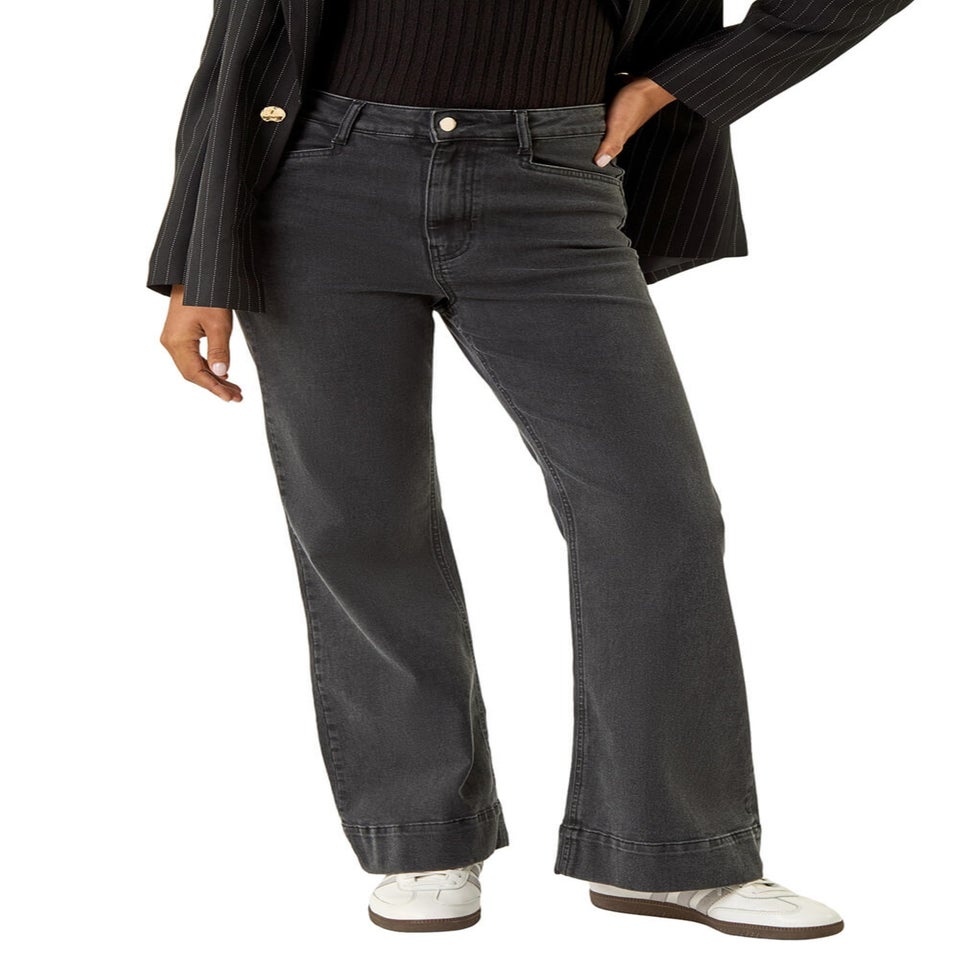 Roman Charcoal Pocket Stretch Flare Jeans