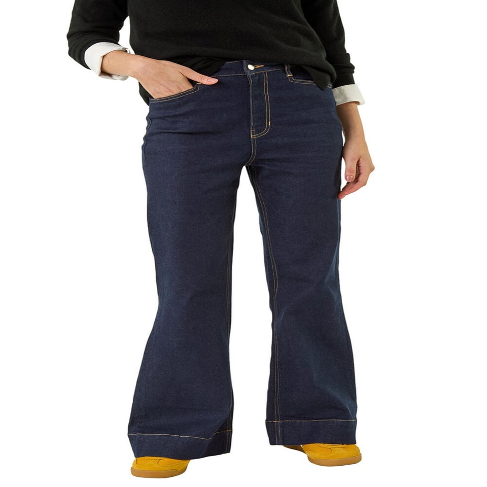Roman Indigo Pocket Stretch Flare Jeans