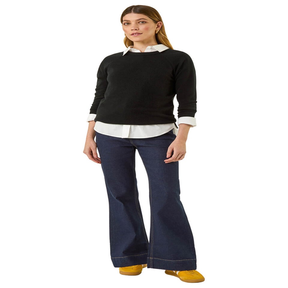 Roman Indigo Pocket Stretch Flare Jeans