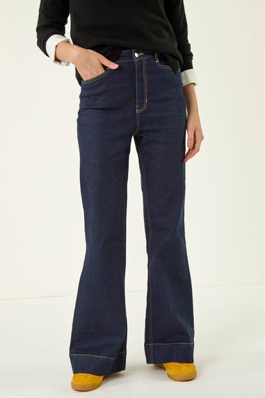 Roman Indigo Pocket Stretch Flare Jeans