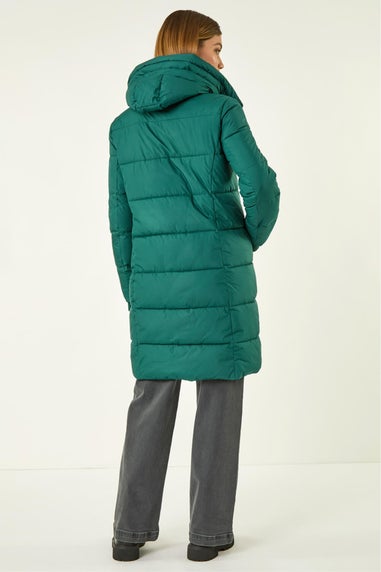 Roman Forest Longline Padded Hooded Coat