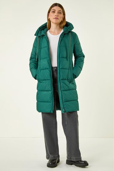 Roman Forest Longline Padded Hooded Coat