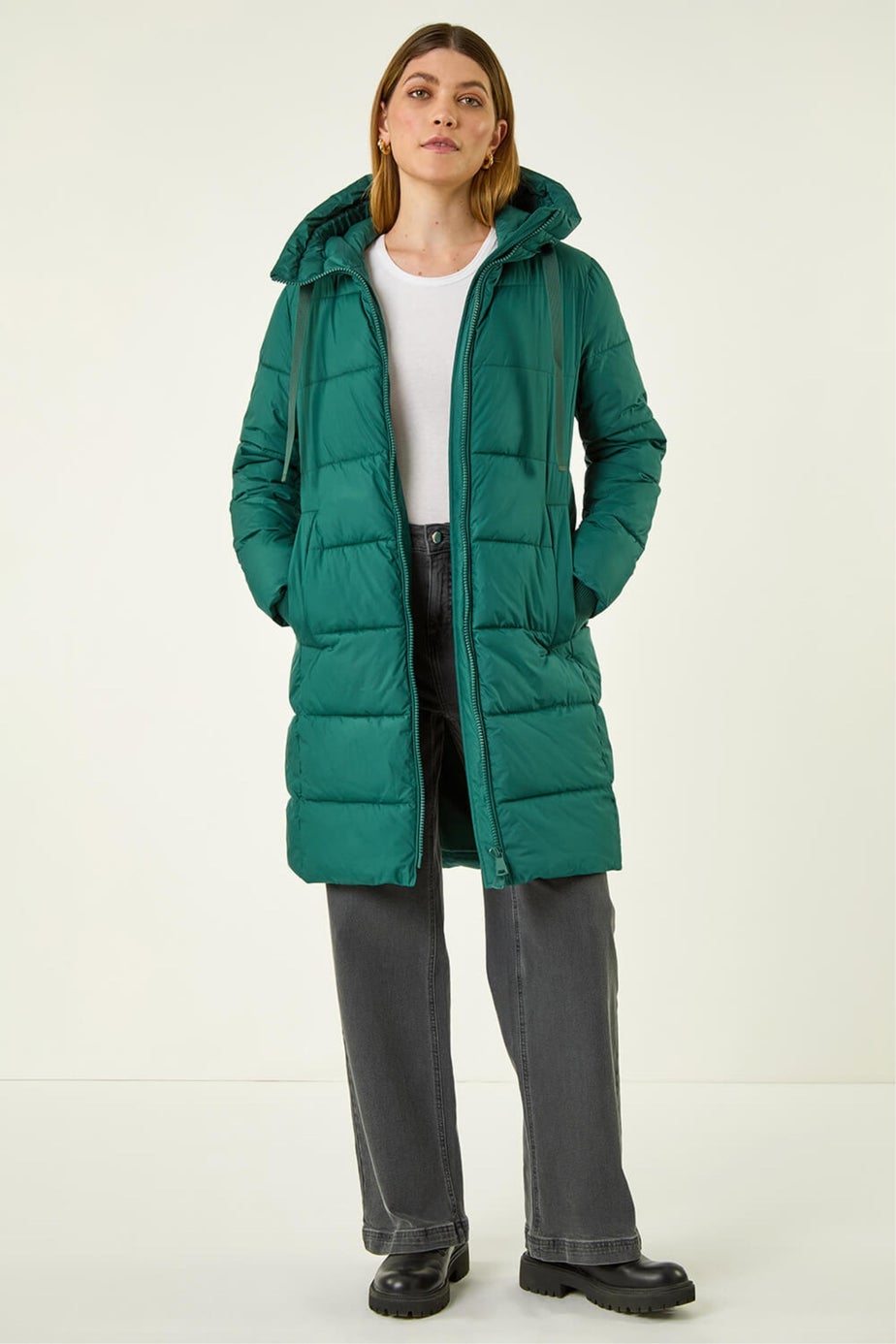 Roman Forest Longline Padded Hooded Coat