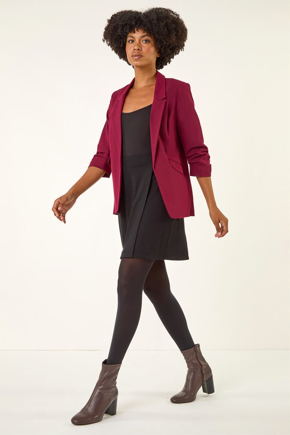 Roman Black Wrap A-Line Stretch Skirt