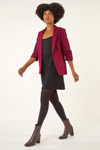 Roman Black Wrap A-Line Stretch Skirt