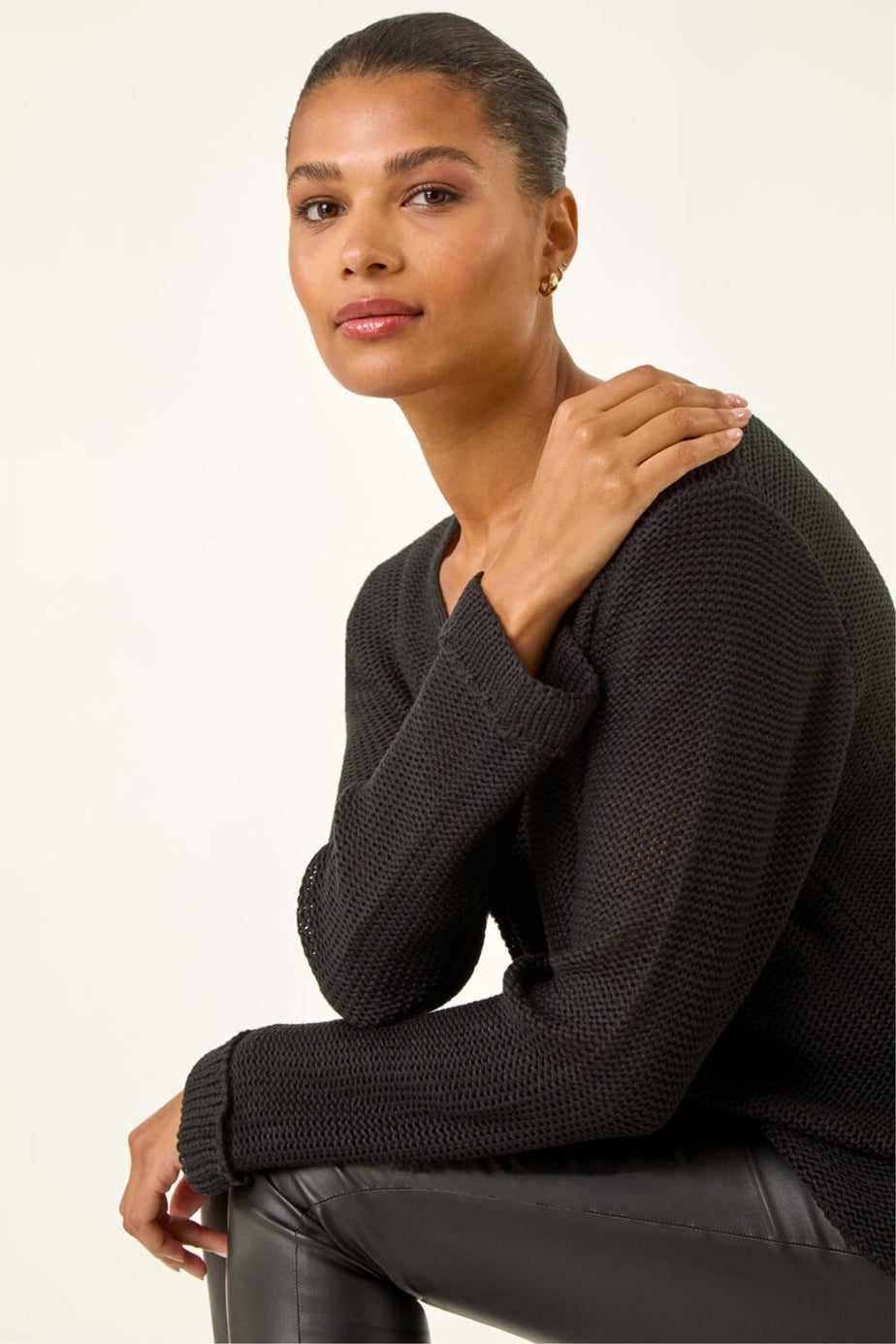Roman Black Soft Knitted Jumper