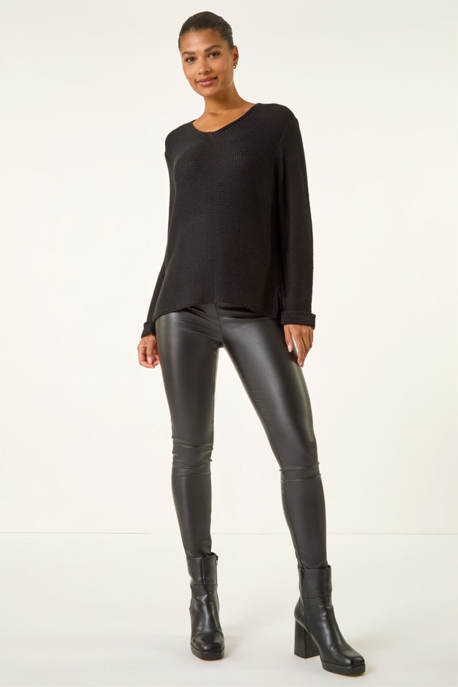 Roman Black Soft Knitted Jumper