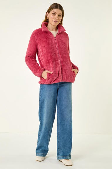 Roman Rose Soft Sherpa Fleece Jacket