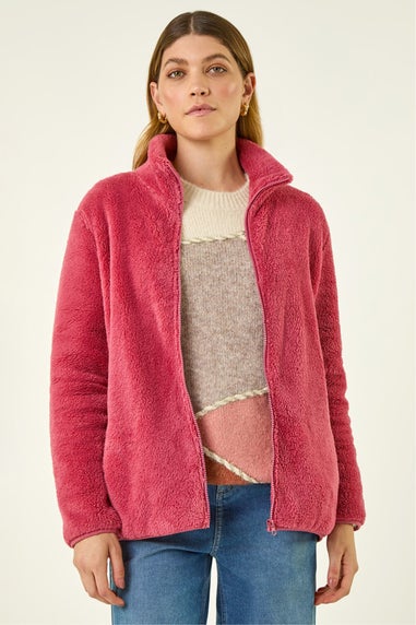 Roman Rose Soft Sherpa Fleece Jacket