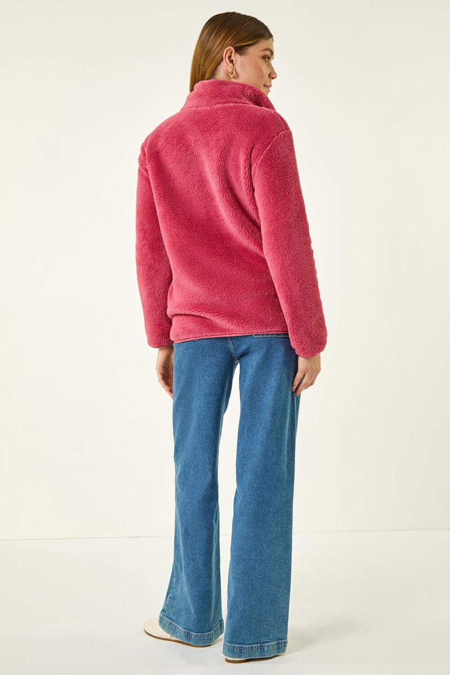 Roman Rose Soft Sherpa Fleece Jacket