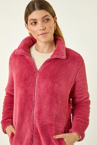 Roman Rose Soft Sherpa Fleece Jacket