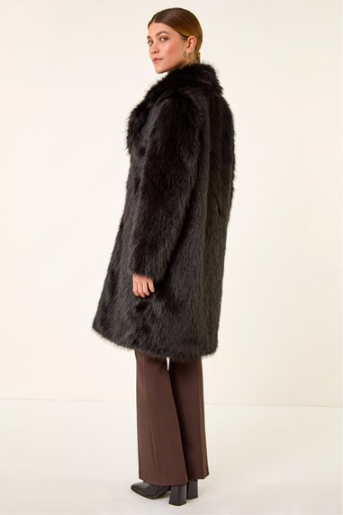 Roman Black Premium Faux Fur Coat