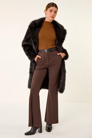 Roman Black Premium Faux Fur Coat