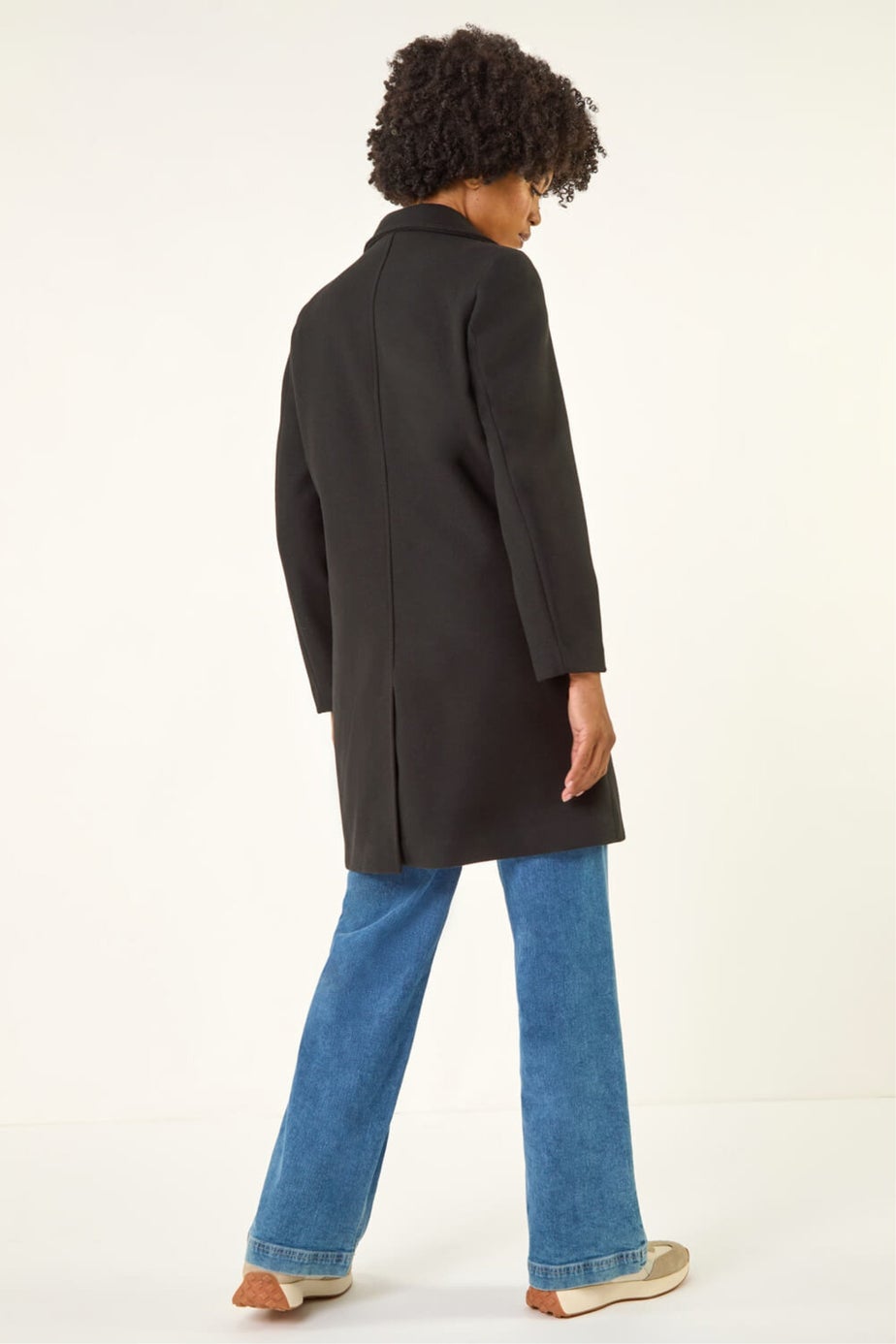 Roman Black Tailored Longline Coat