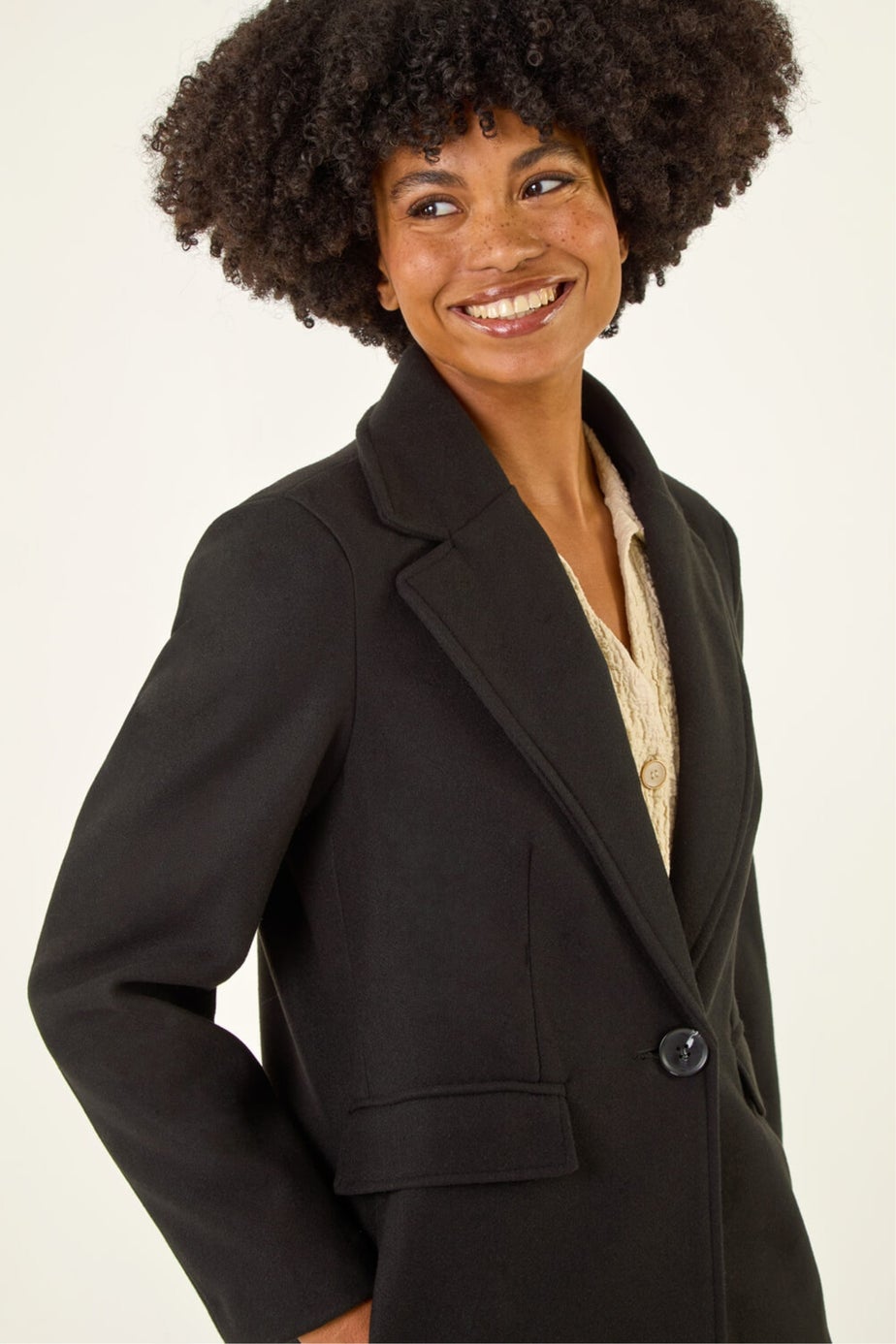 Roman Black Tailored Longline Coat