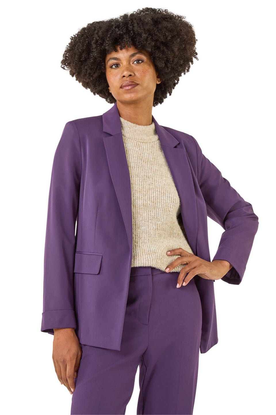 Roman Purple Tailored Collar & Revere Blazer