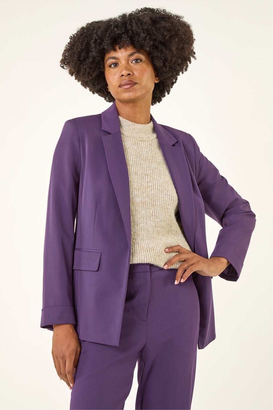 Roman Purple Tailored Collar & Revere Blazer